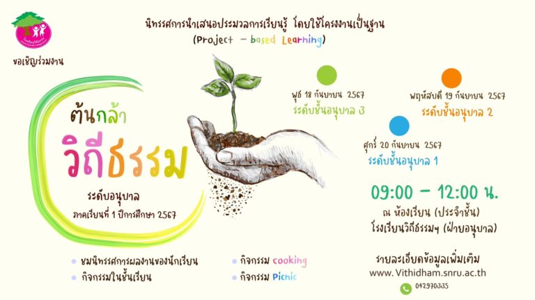 กิจกรรมปิดภาค “ต้นกล้าวิถีธรรม” ระดับอนุบาล ภาคเรียนที่ 1 / 2567